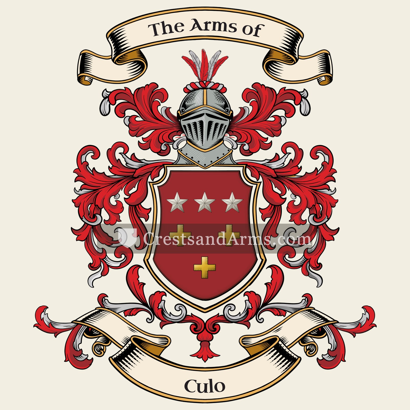 The Culo coat of arms, drawn from the recorded blazon