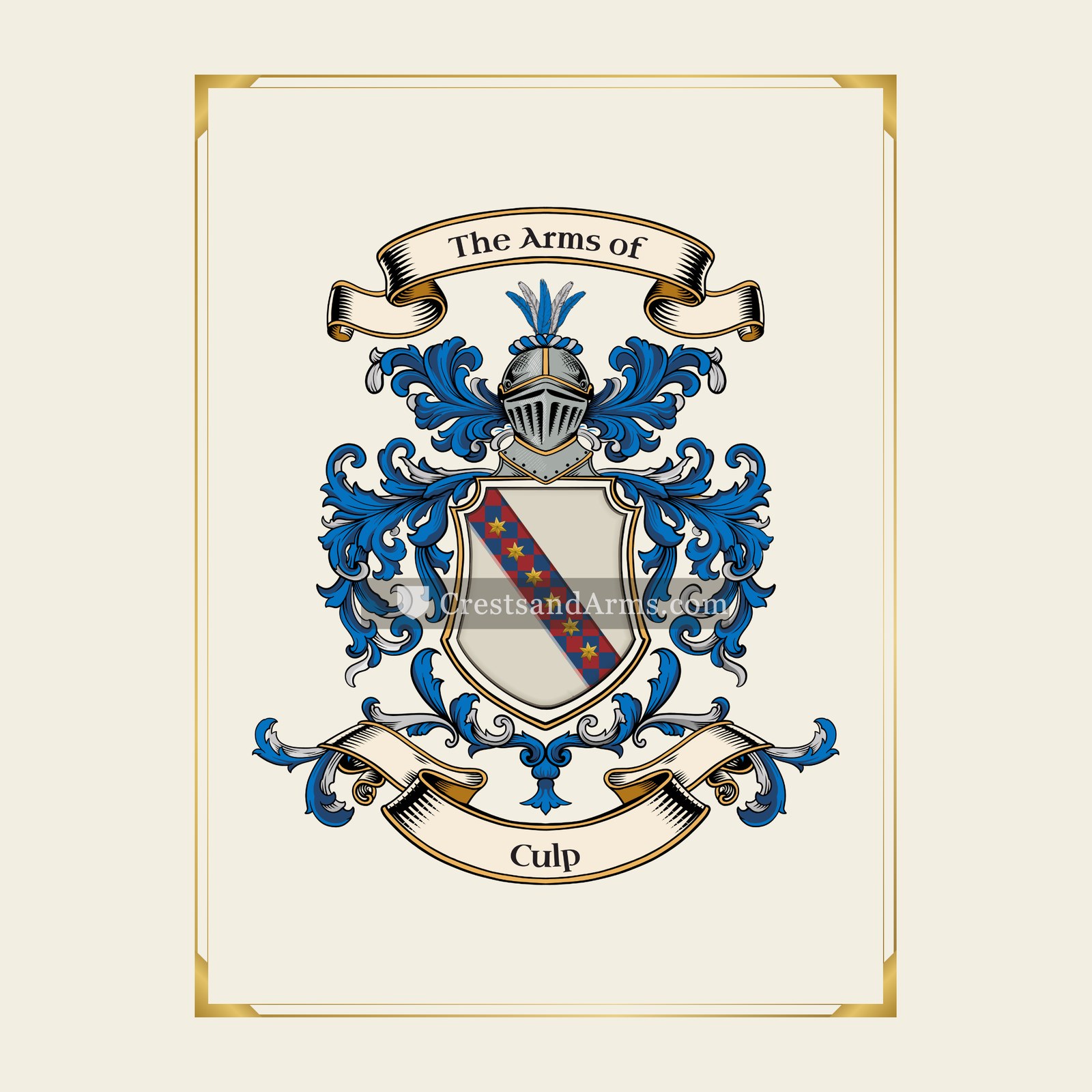 With gold border
