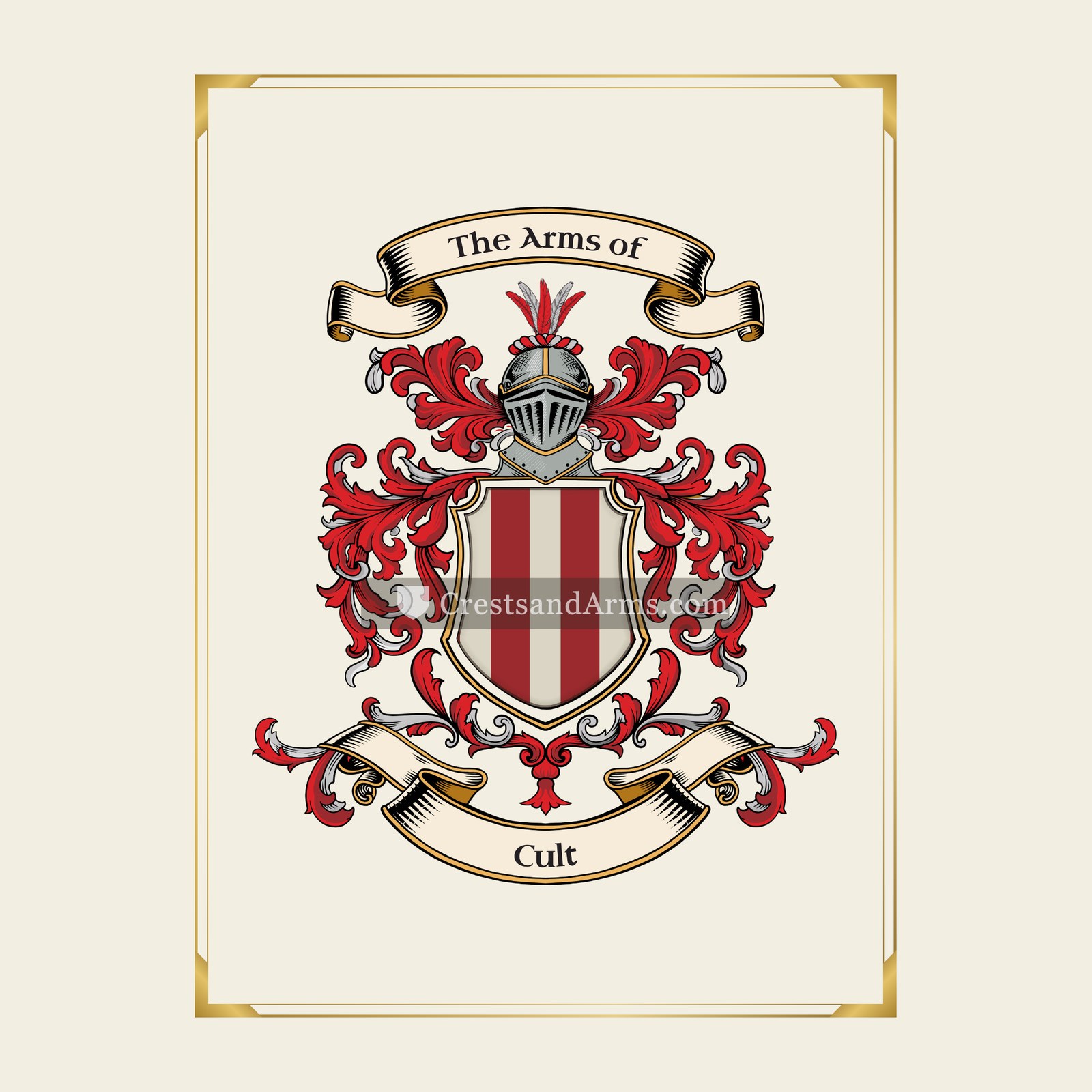 With gold border