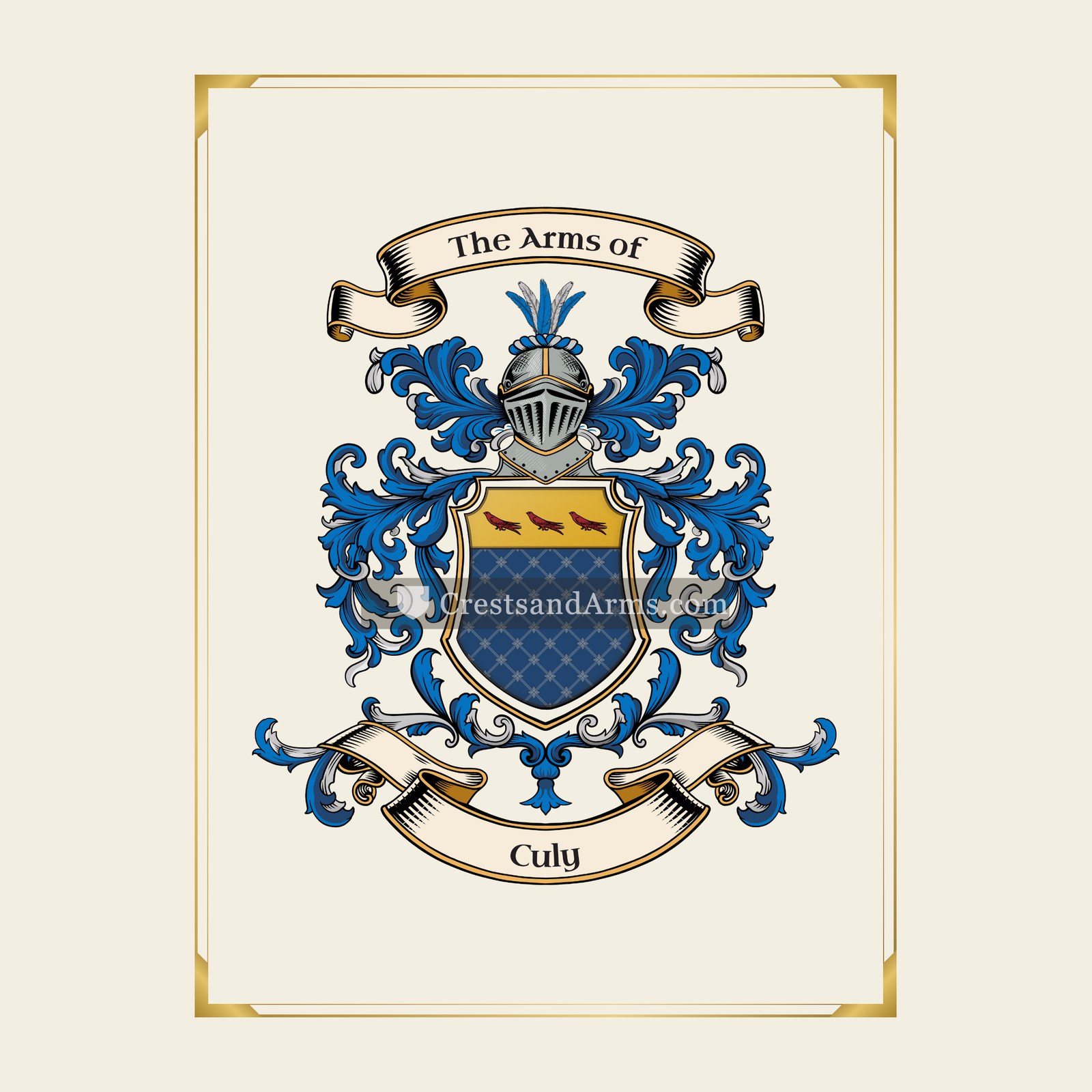 With gold border