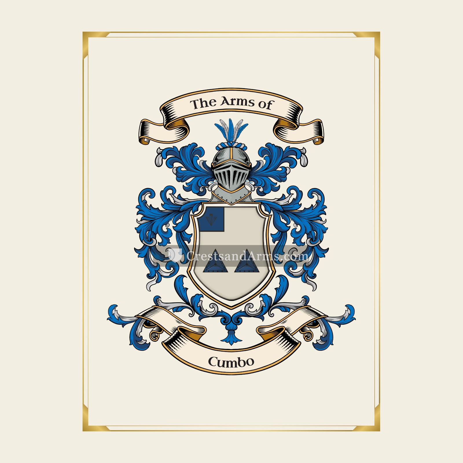 With gold border