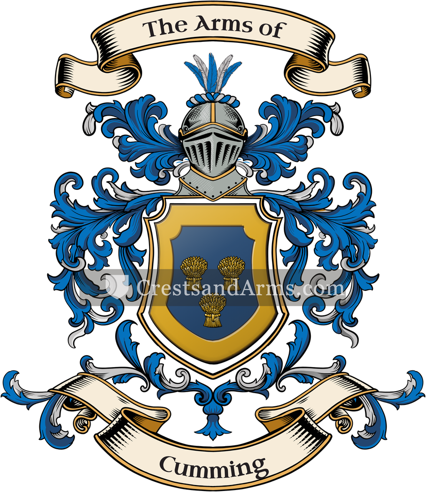 The Cumming coat of arms, drawn from the recorded blazon