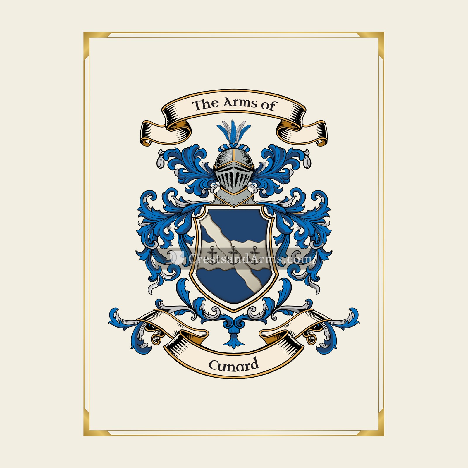 With gold border