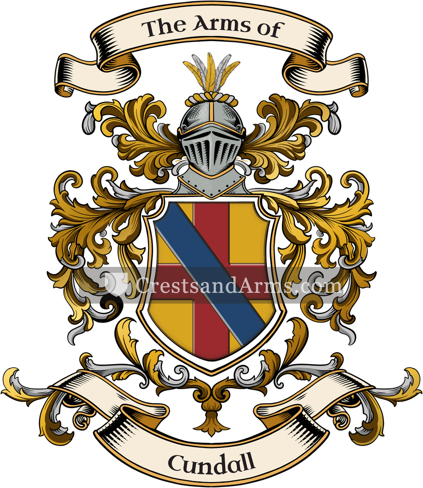 The Cundall coat of arms, drawn from the recorded blazon