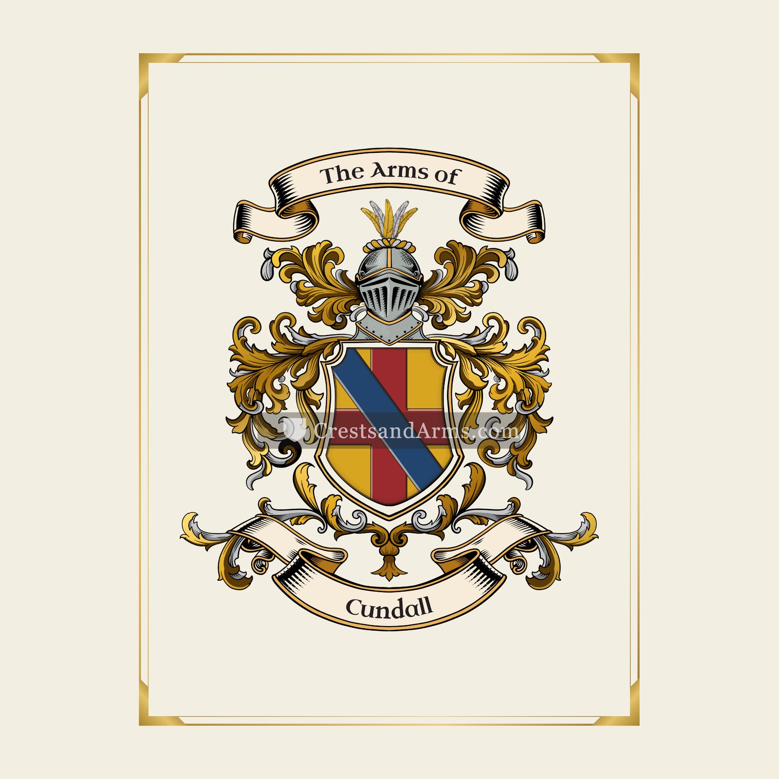 With gold border