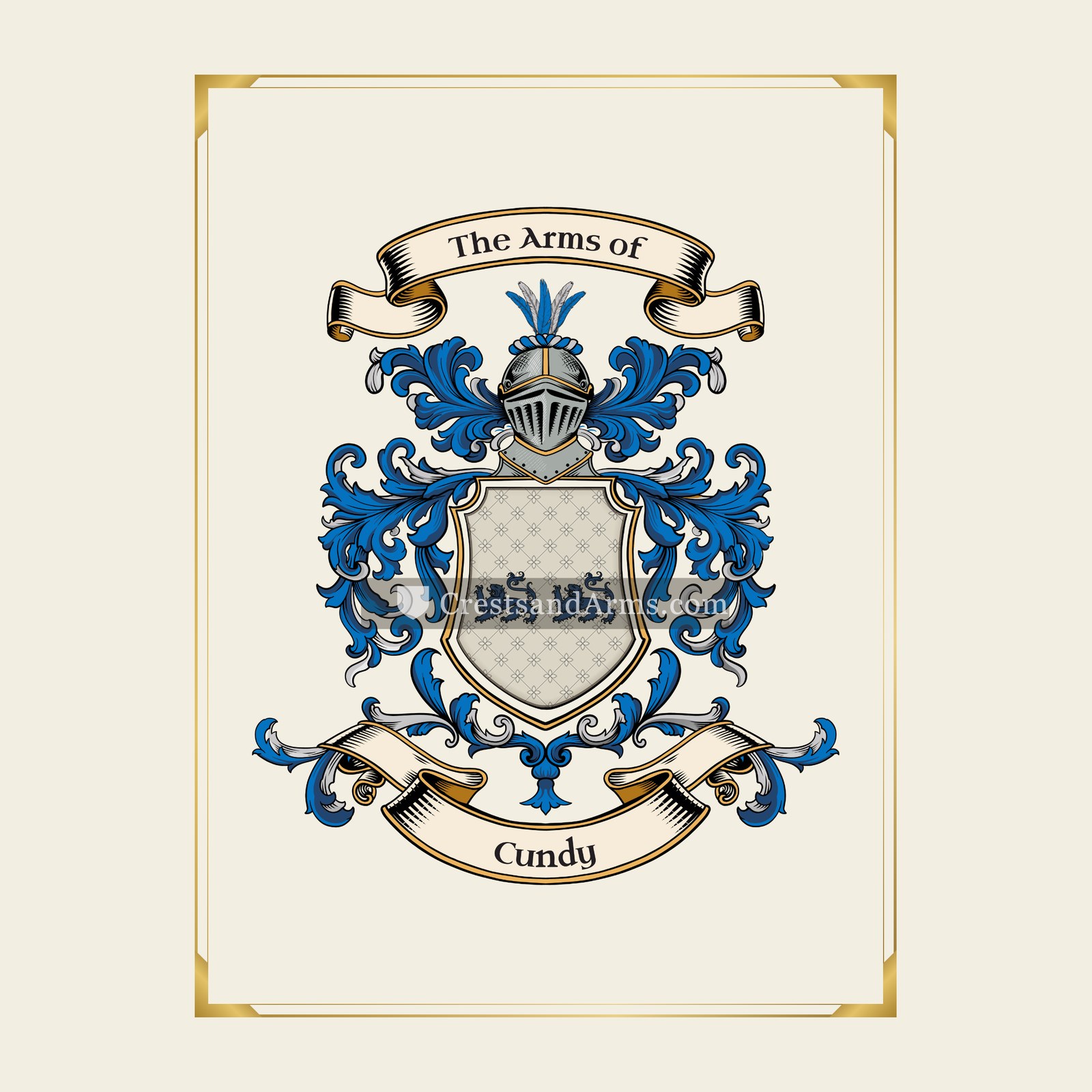 With gold border