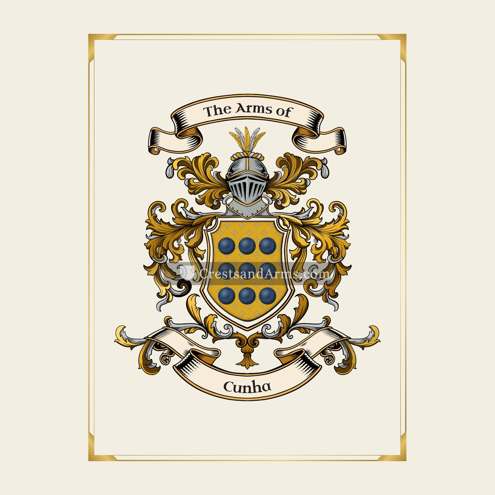 With gold border