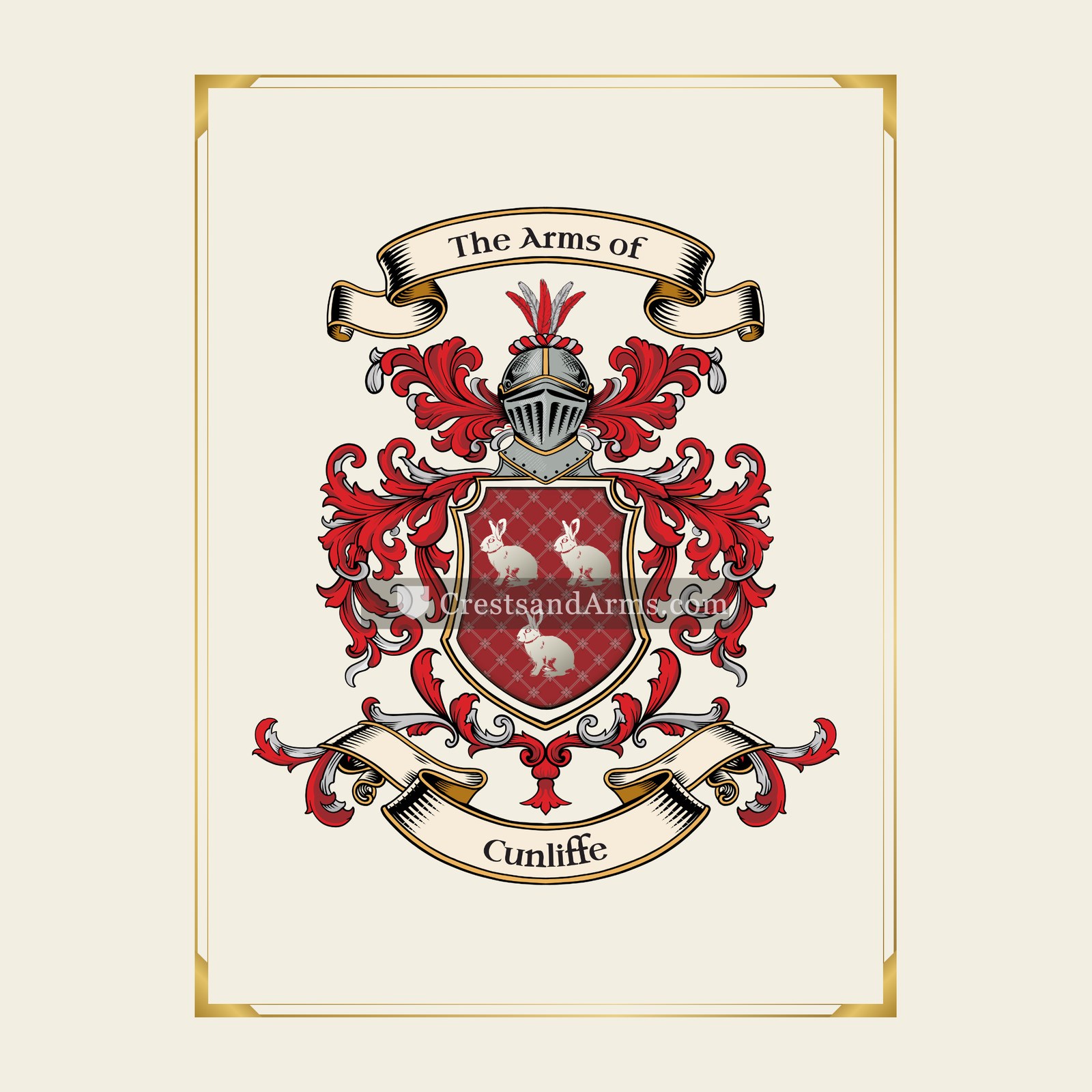 With gold border