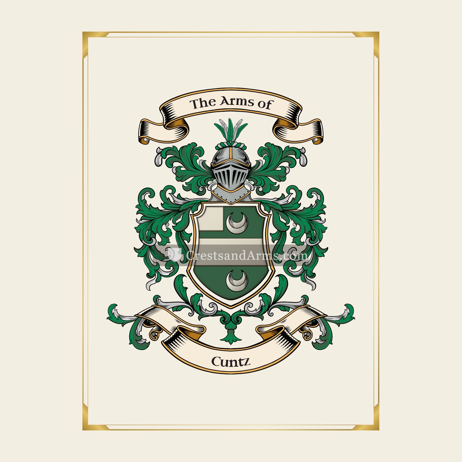 With gold border
