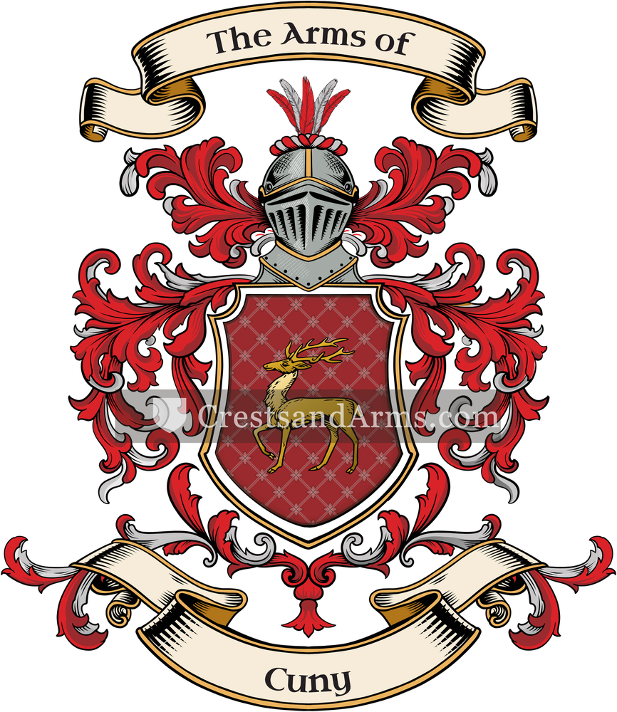 The Cuny coat of arms, drawn from the recorded blazon