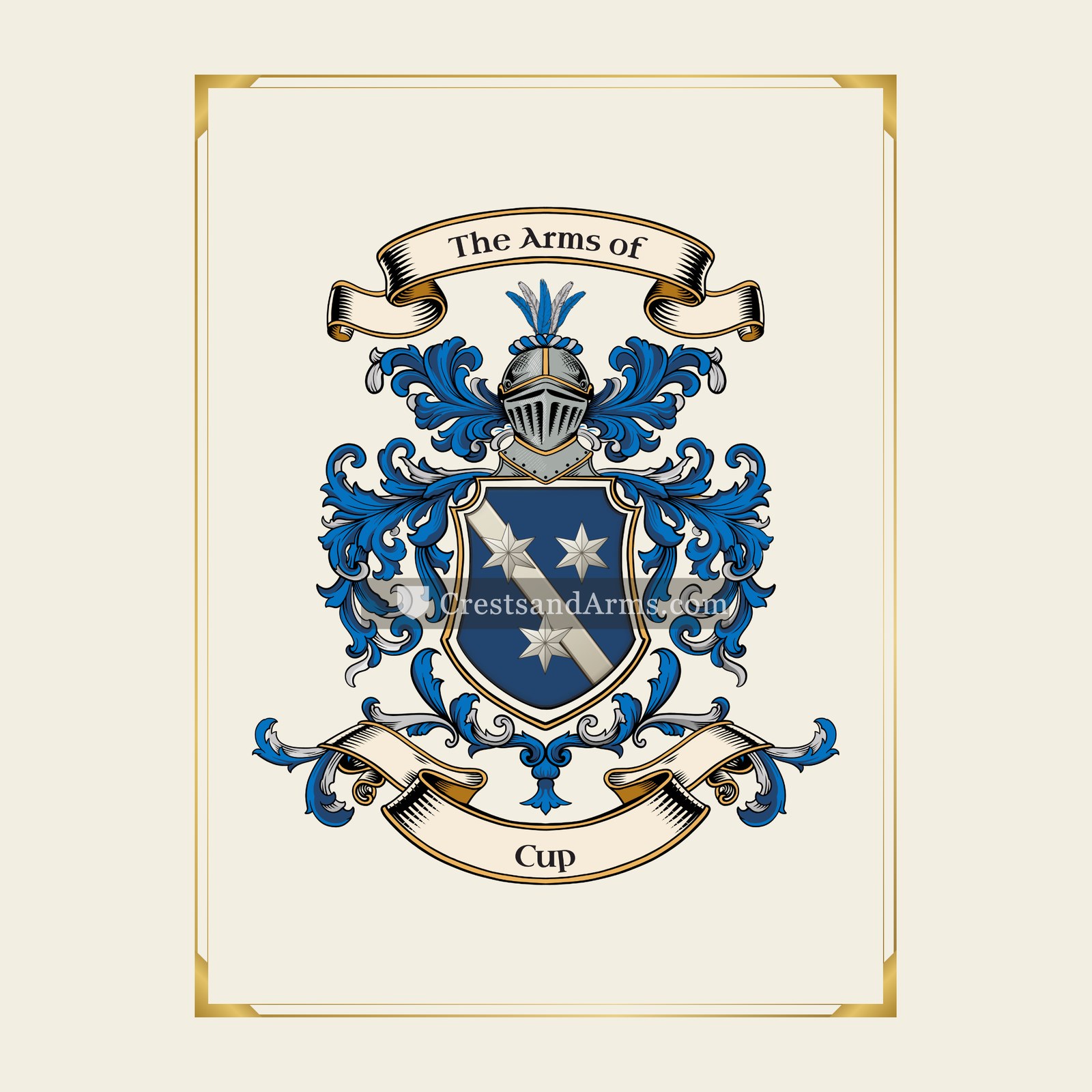 With gold border