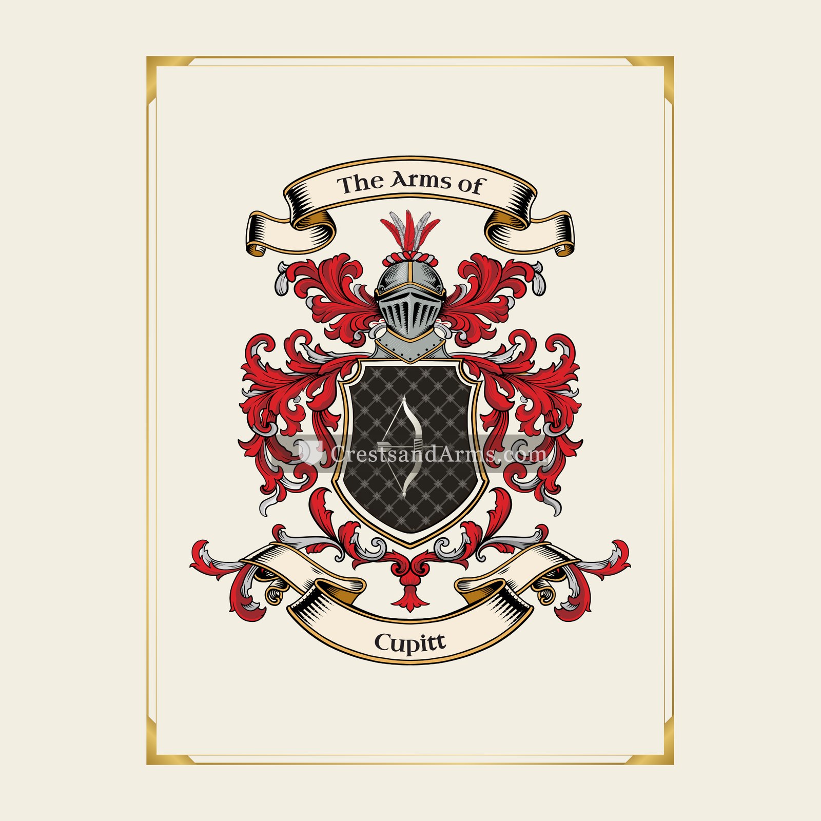 With gold border