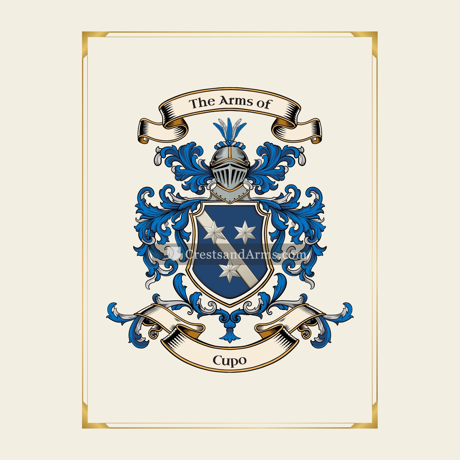 With gold border