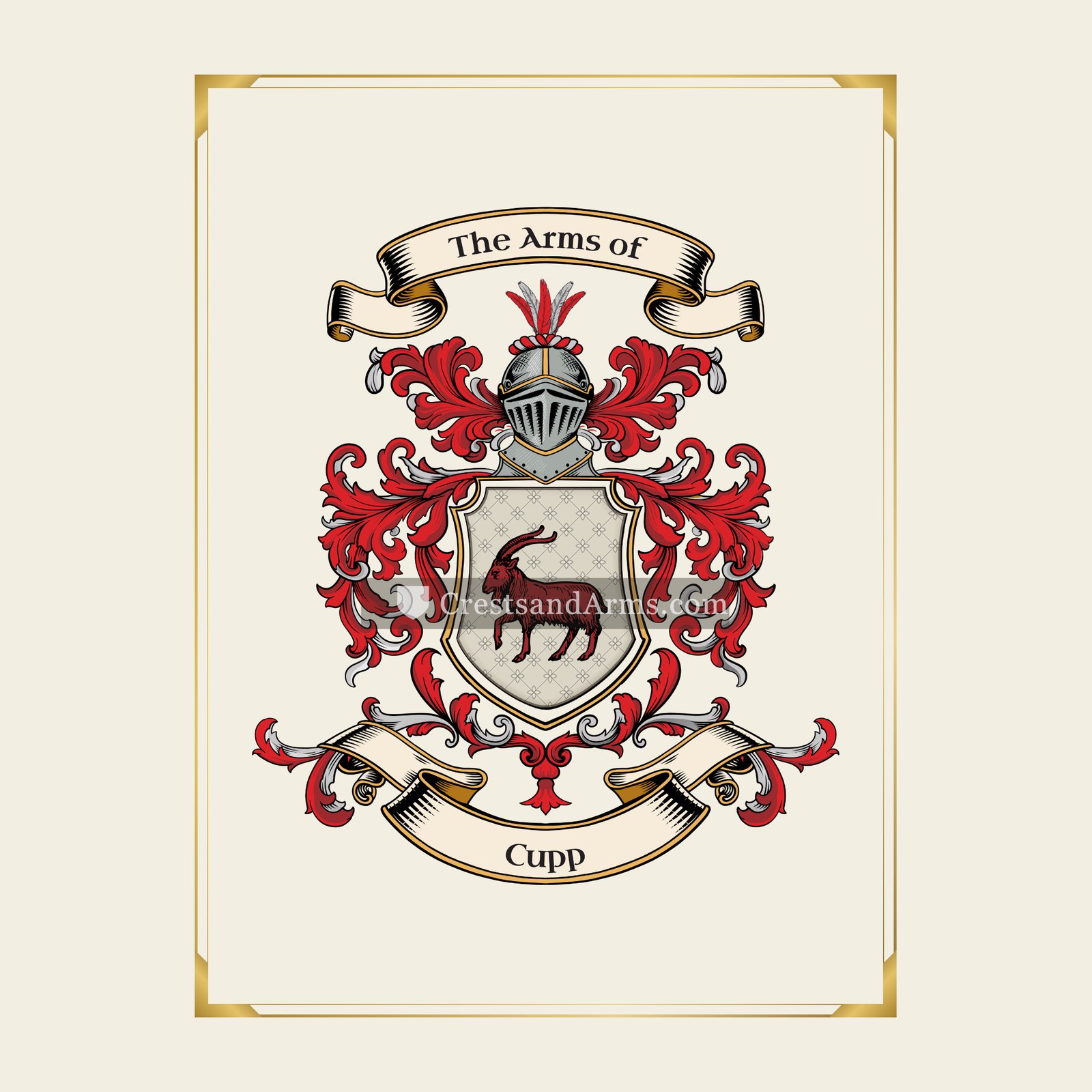 With gold border