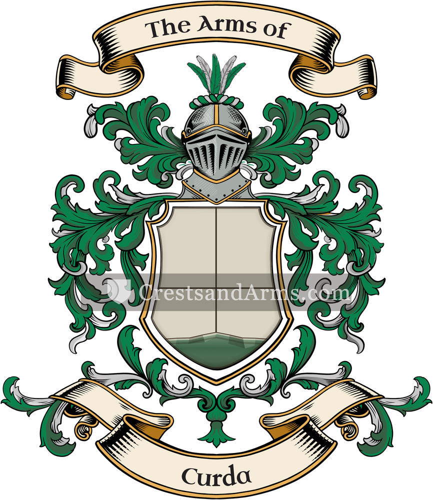 The Curda coat of arms, drawn from the recorded blazon