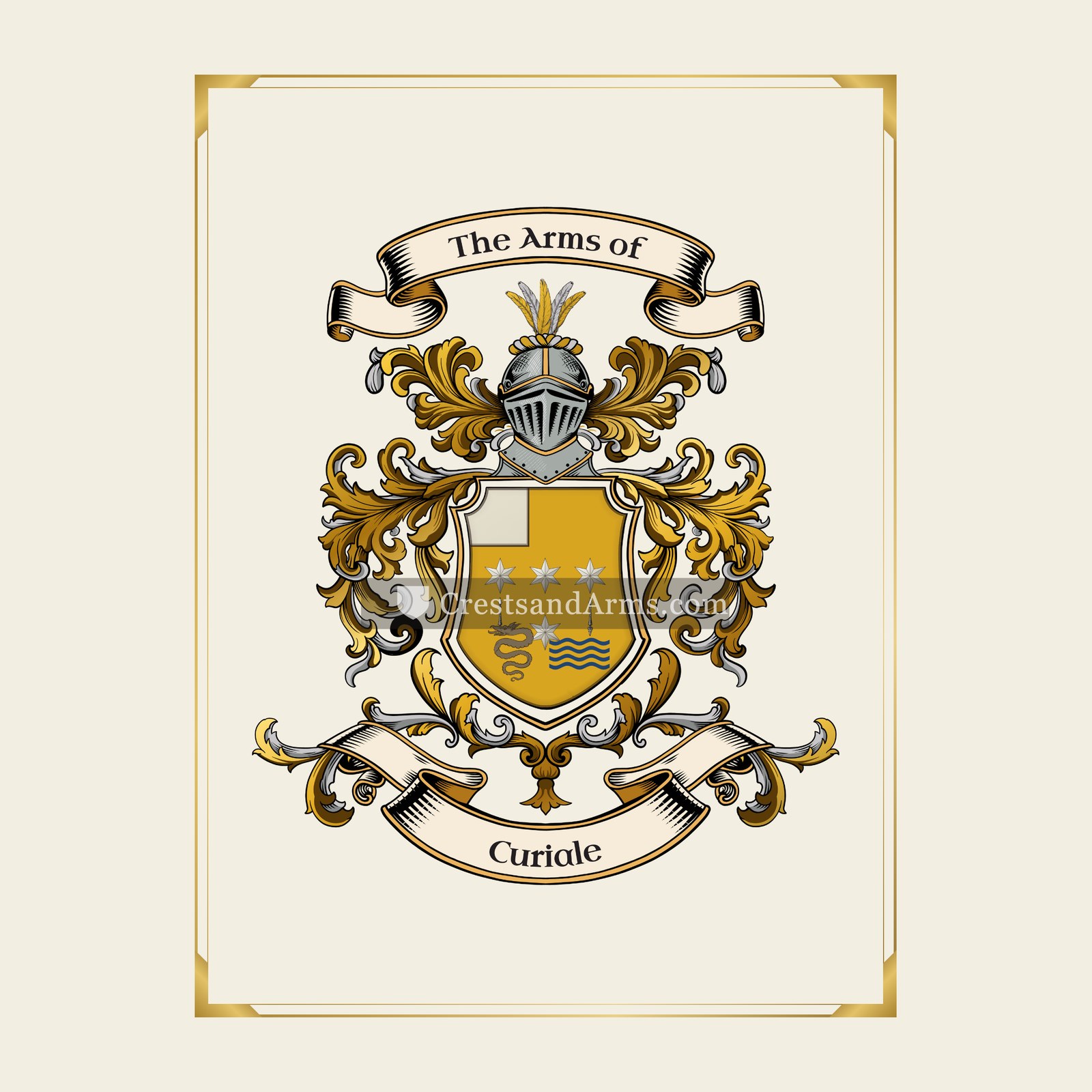 With gold border