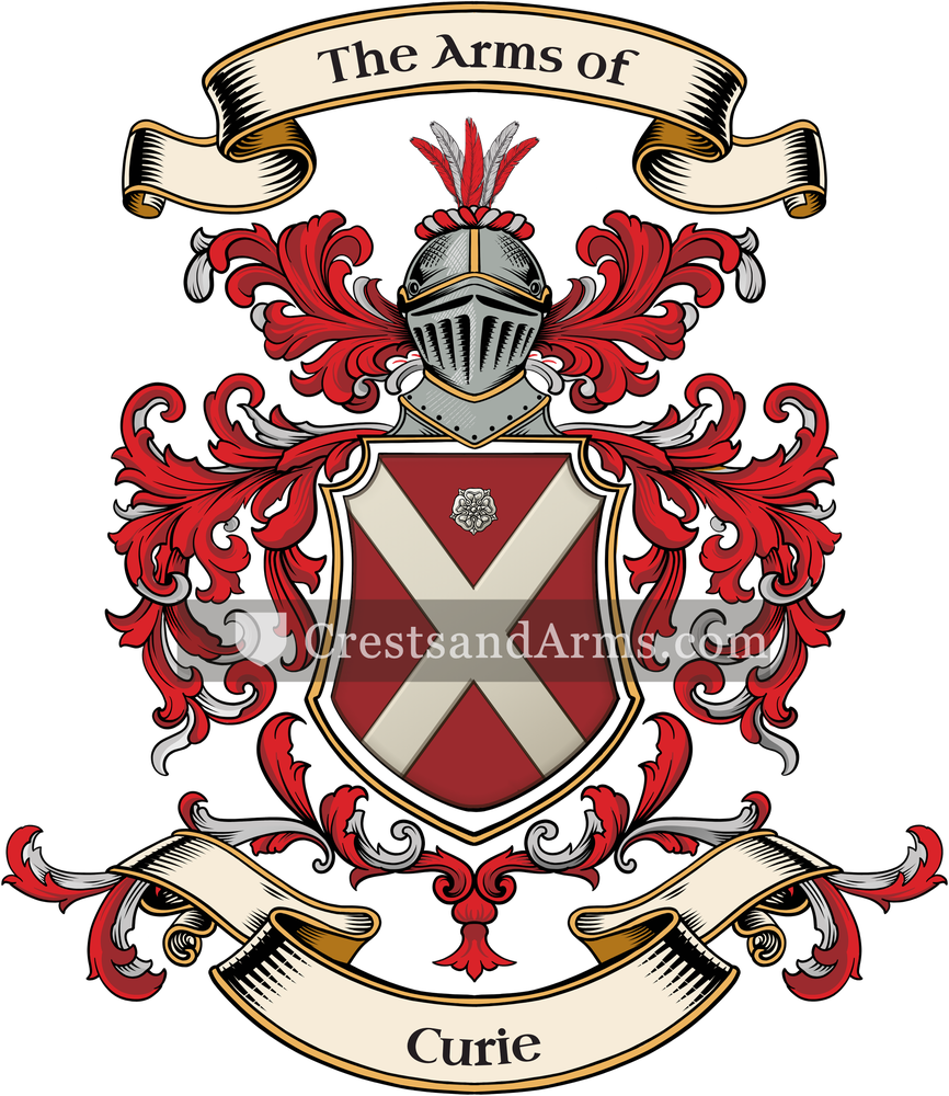 The Curie coat of arms, drawn from the recorded blazon