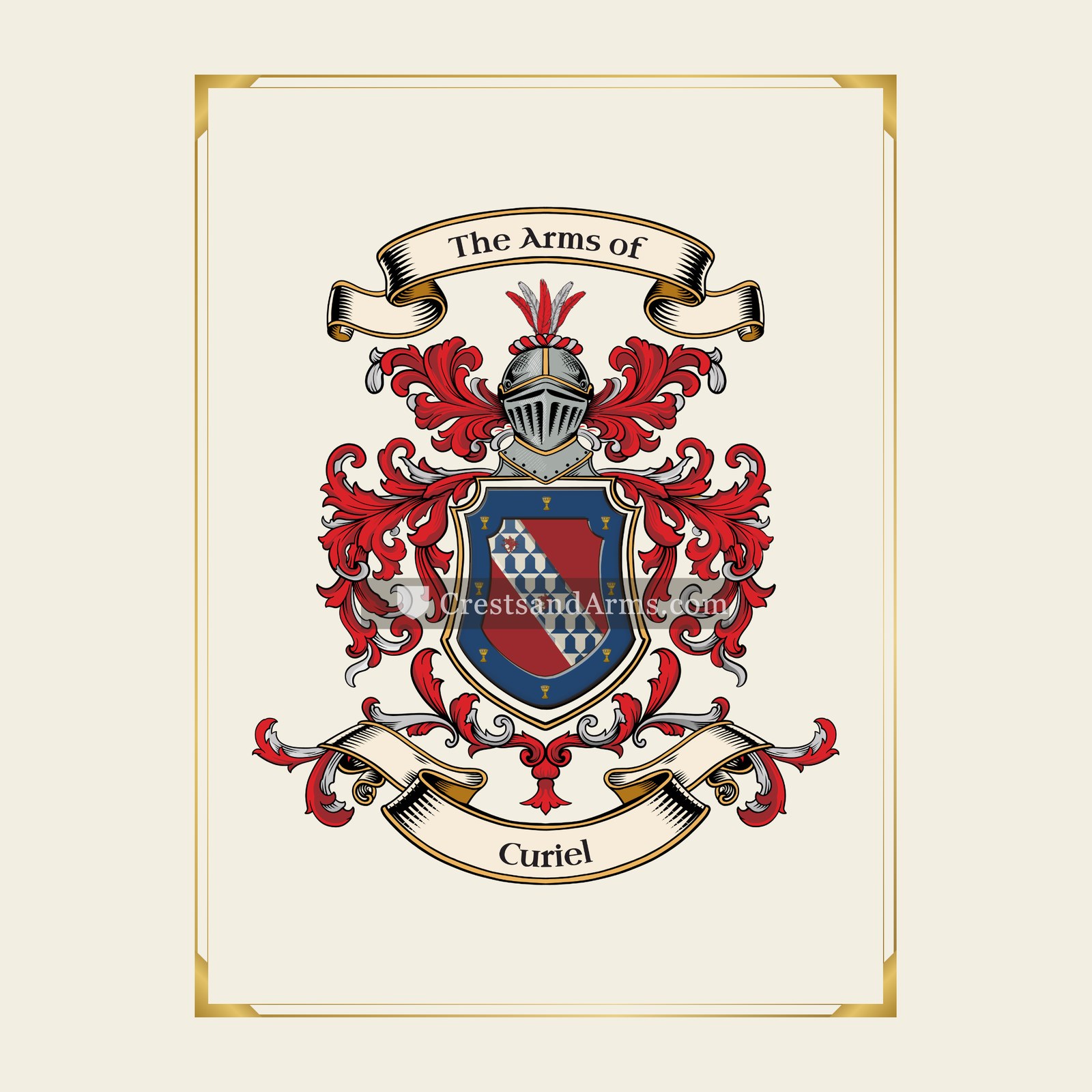 With gold border