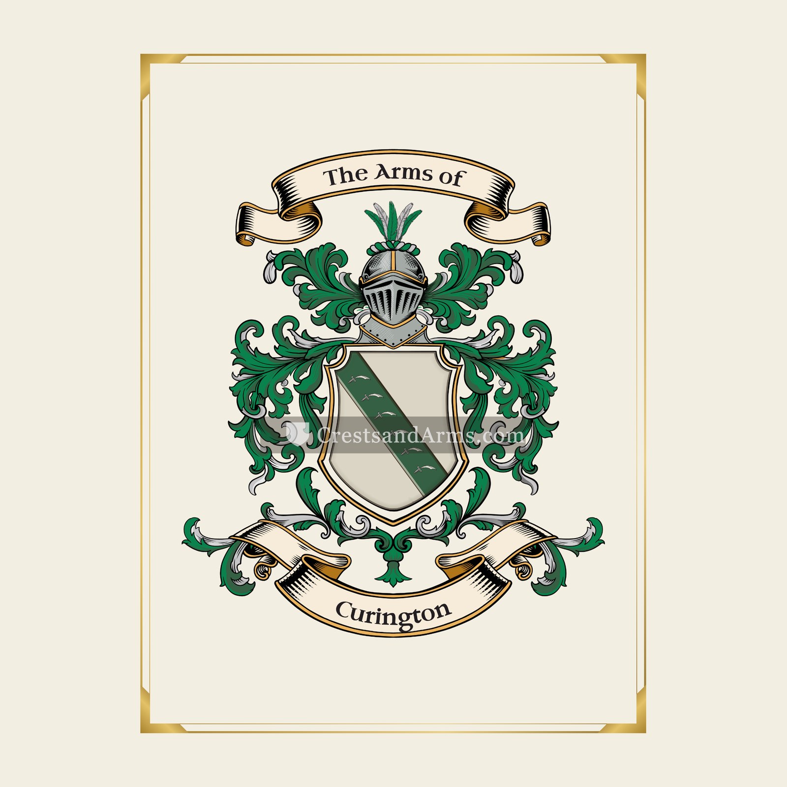 With gold border