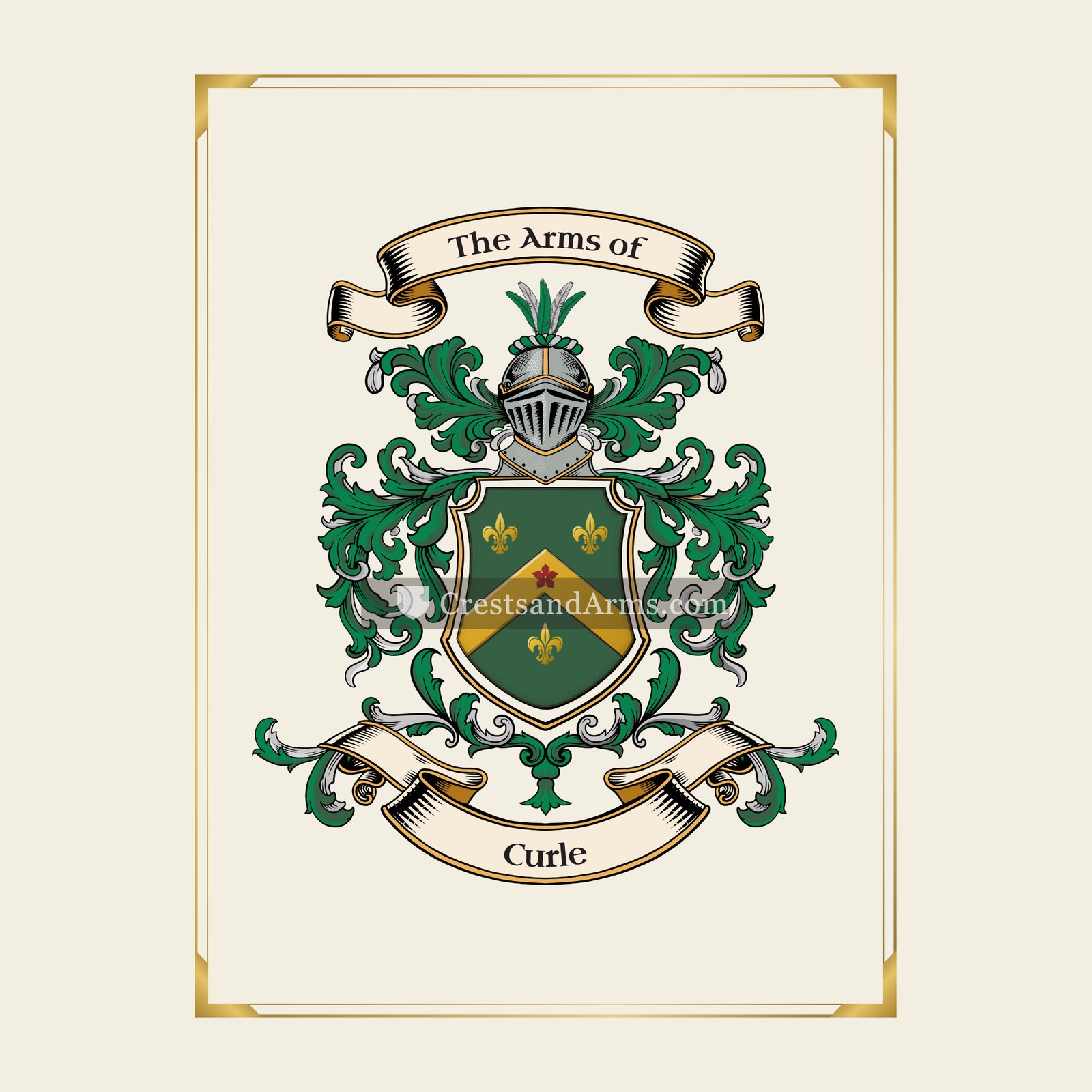 With gold border