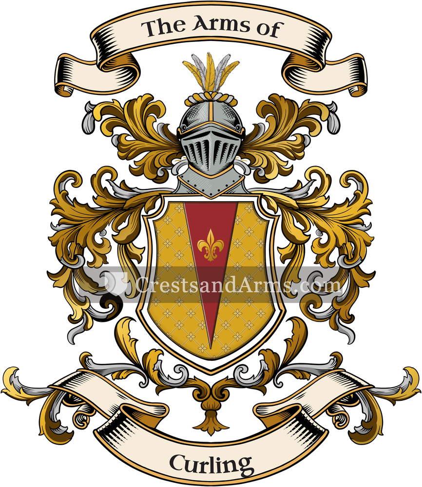 The Curling coat of arms, drawn from the recorded blazon