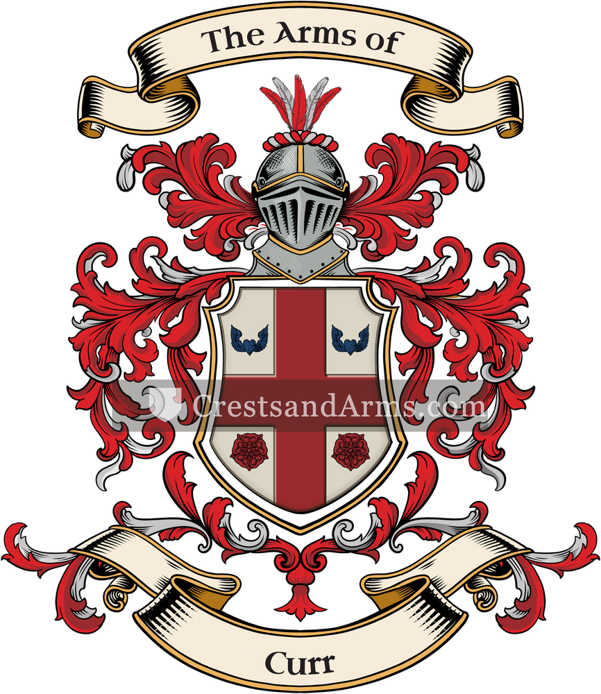 The Curr coat of arms, drawn from the recorded blazon