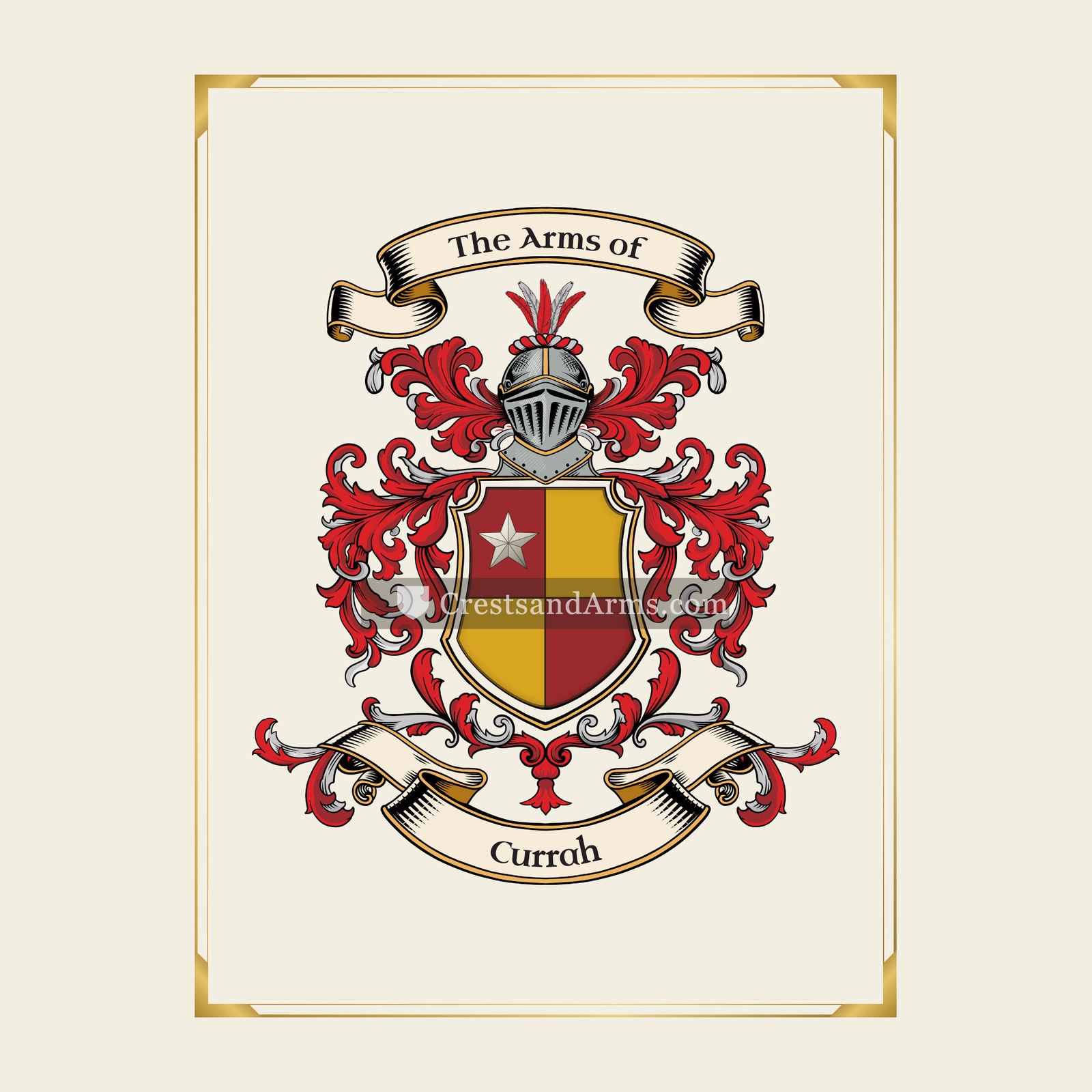 With gold border
