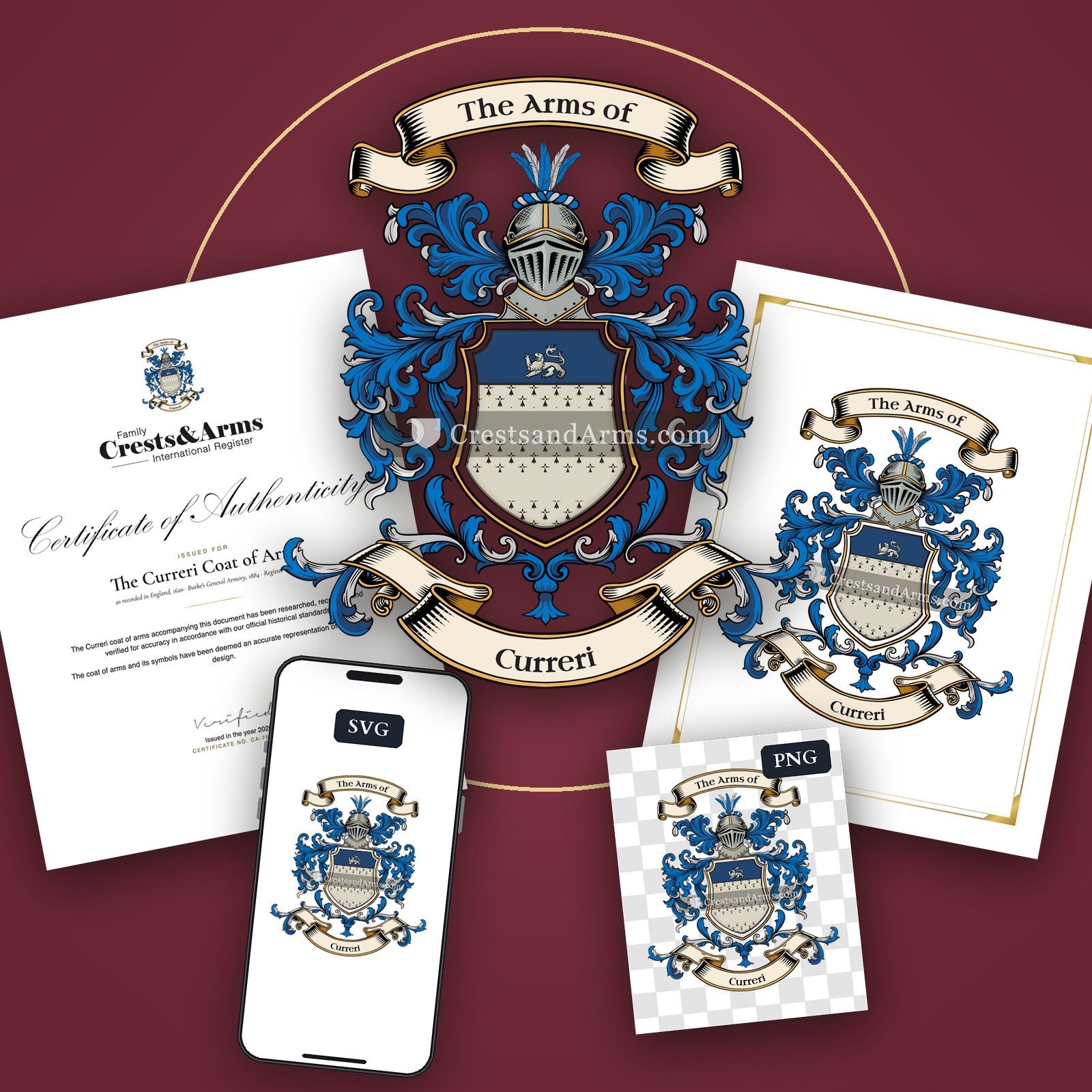 The Curreri arms on the coat of arms — digital pack