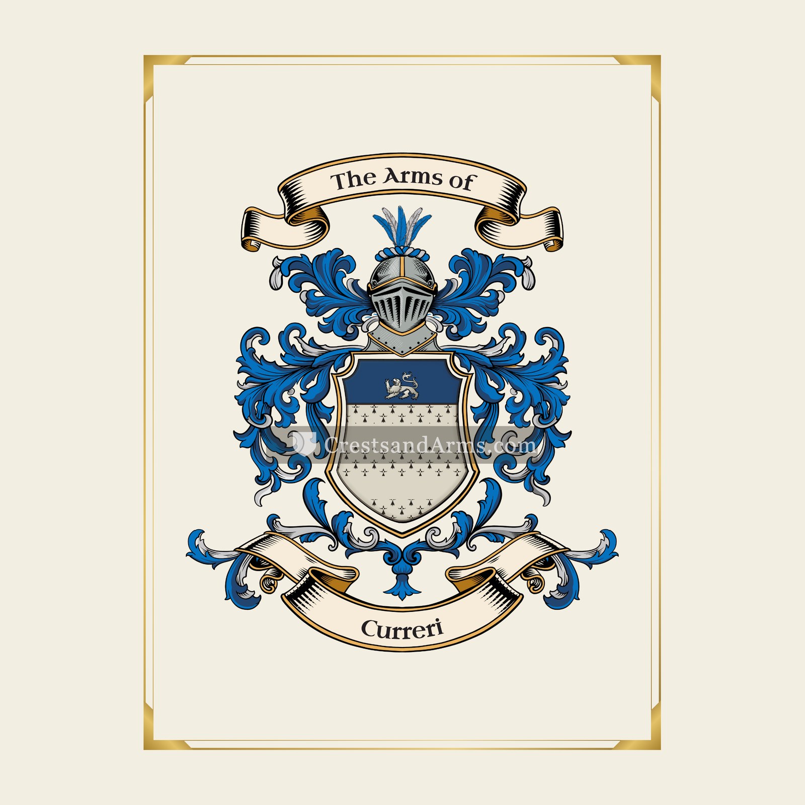 With gold border