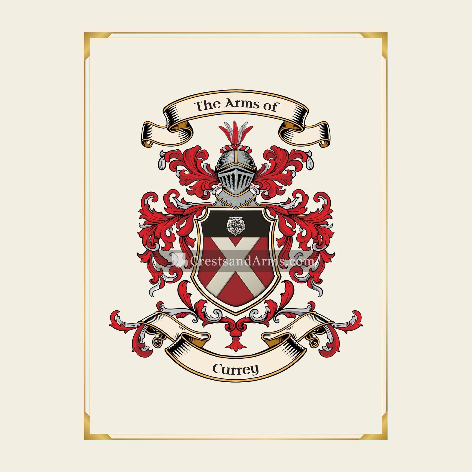 With gold border