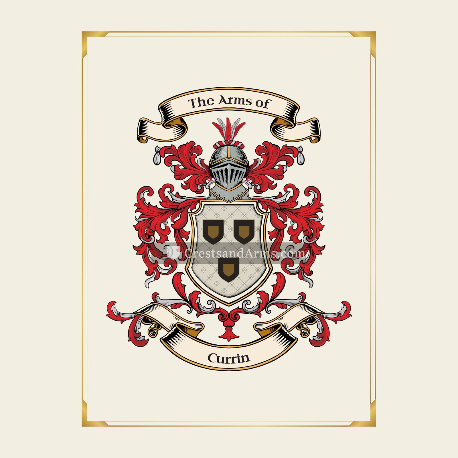 With gold border