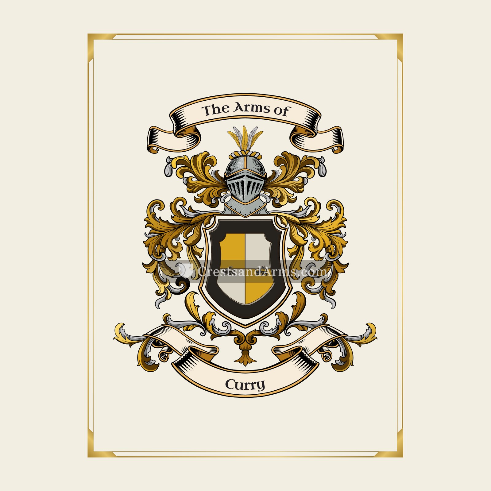 With gold border