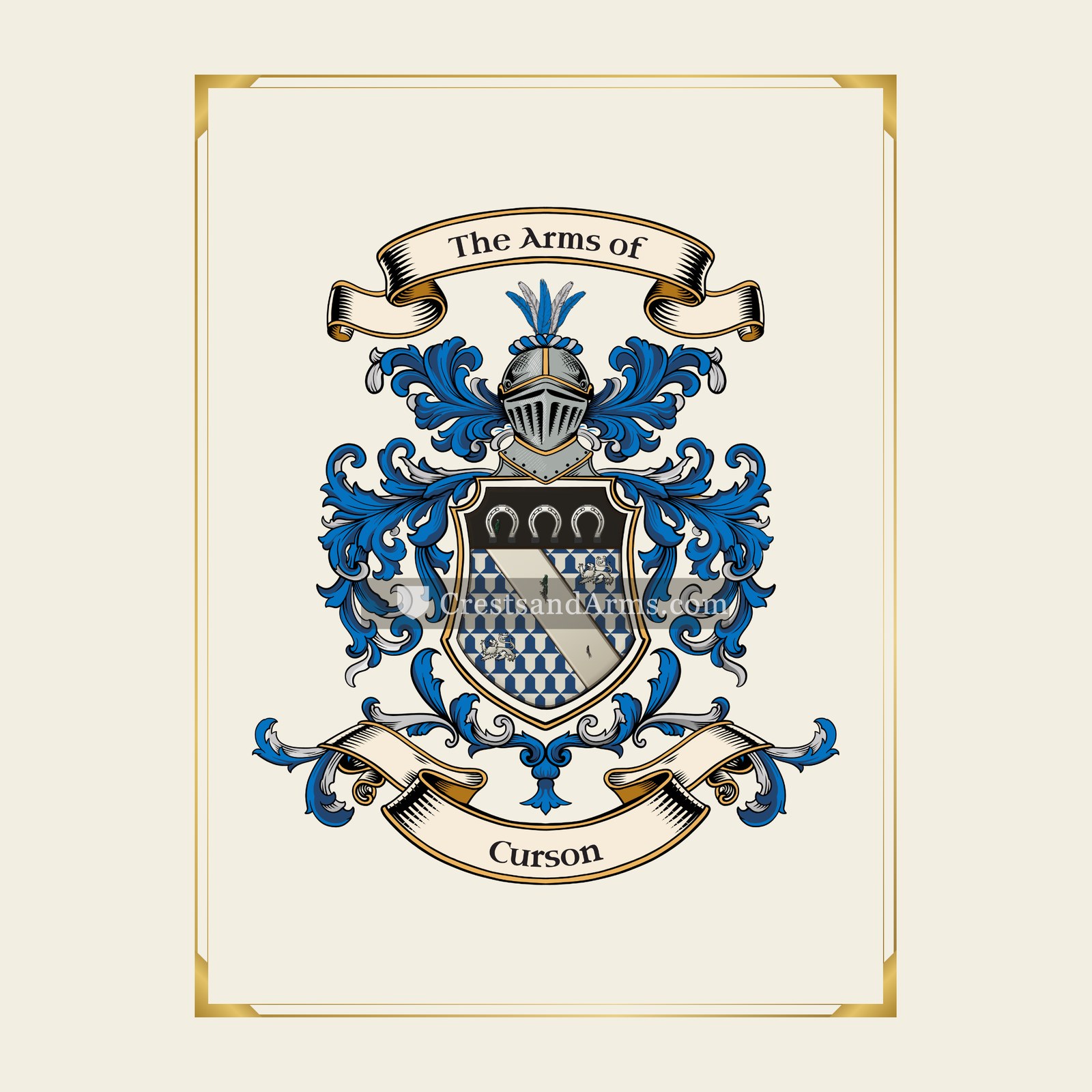With gold border