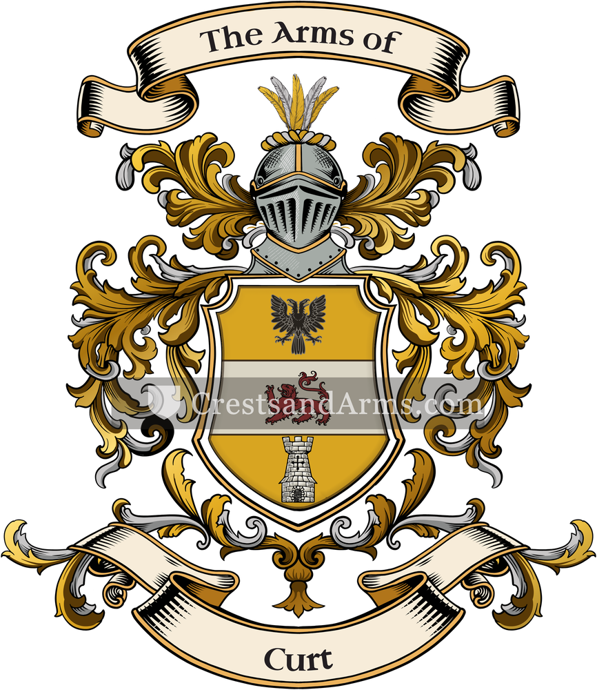 The Curt coat of arms, drawn from the recorded blazon