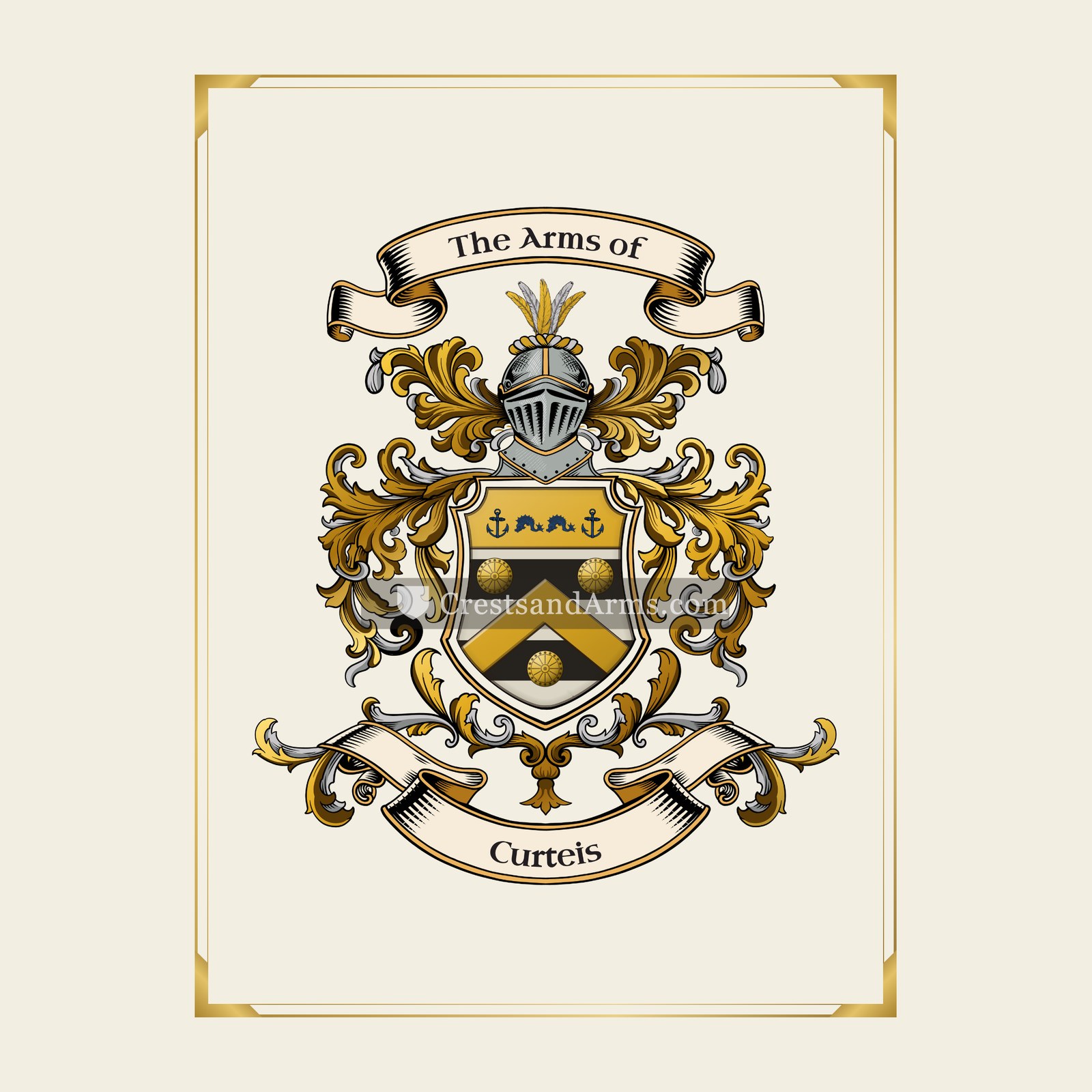 With gold border