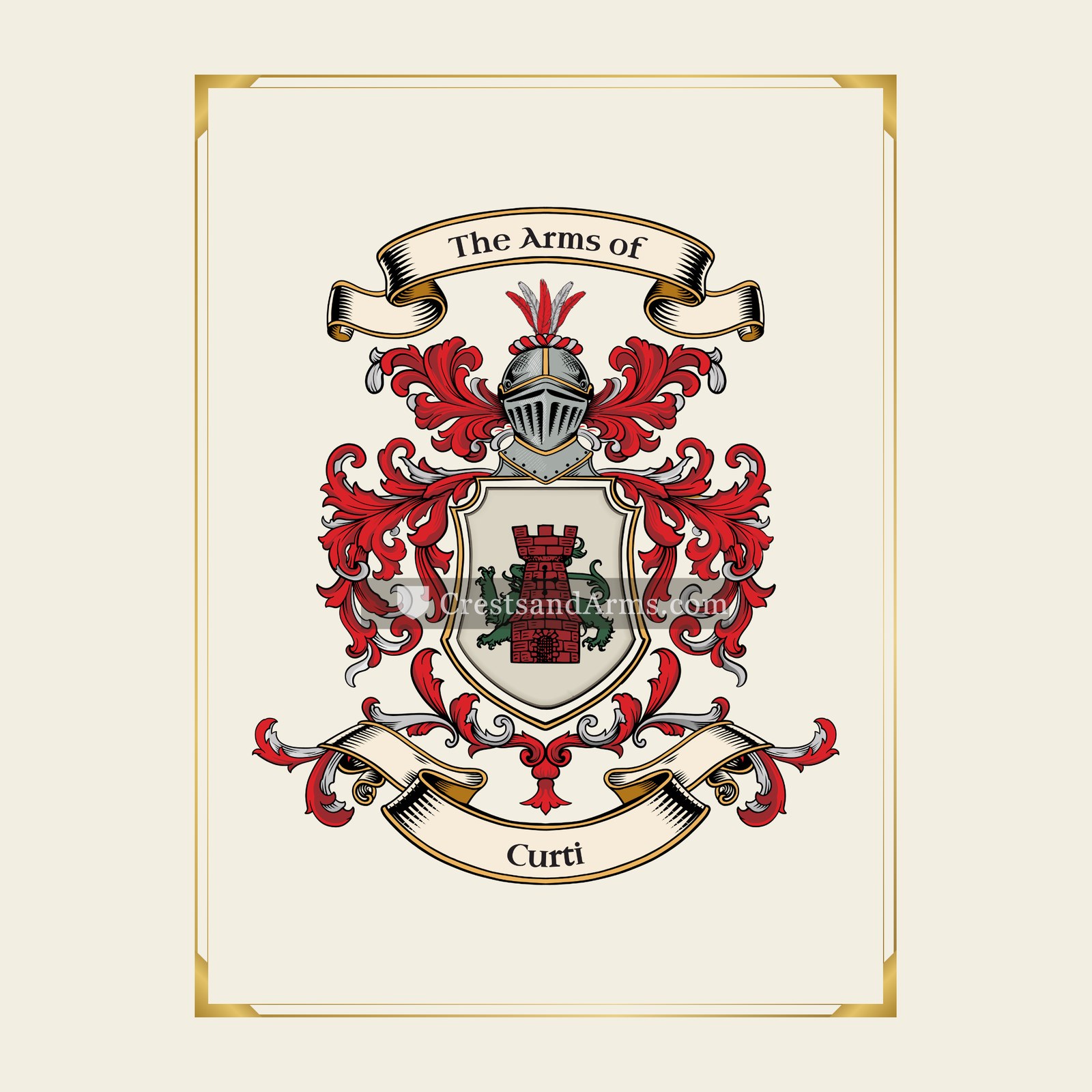With gold border