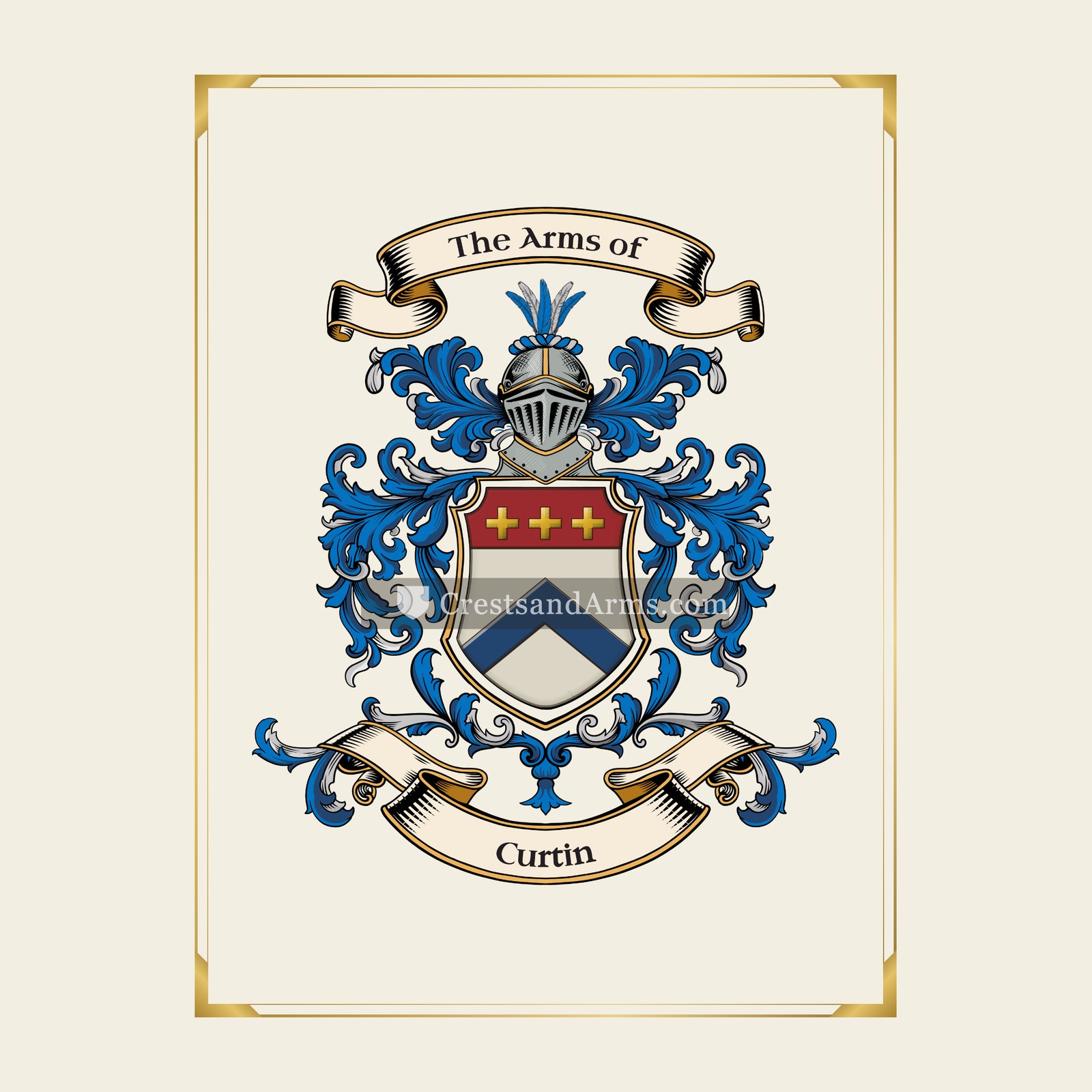 With gold border