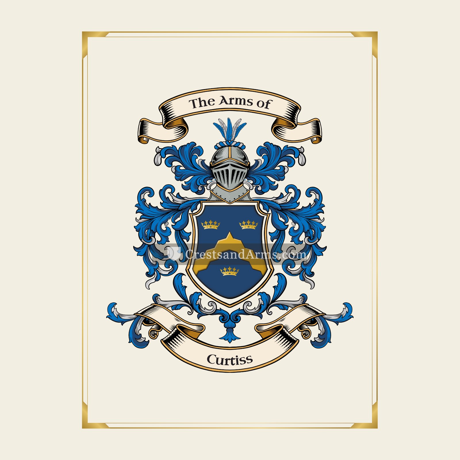 With gold border