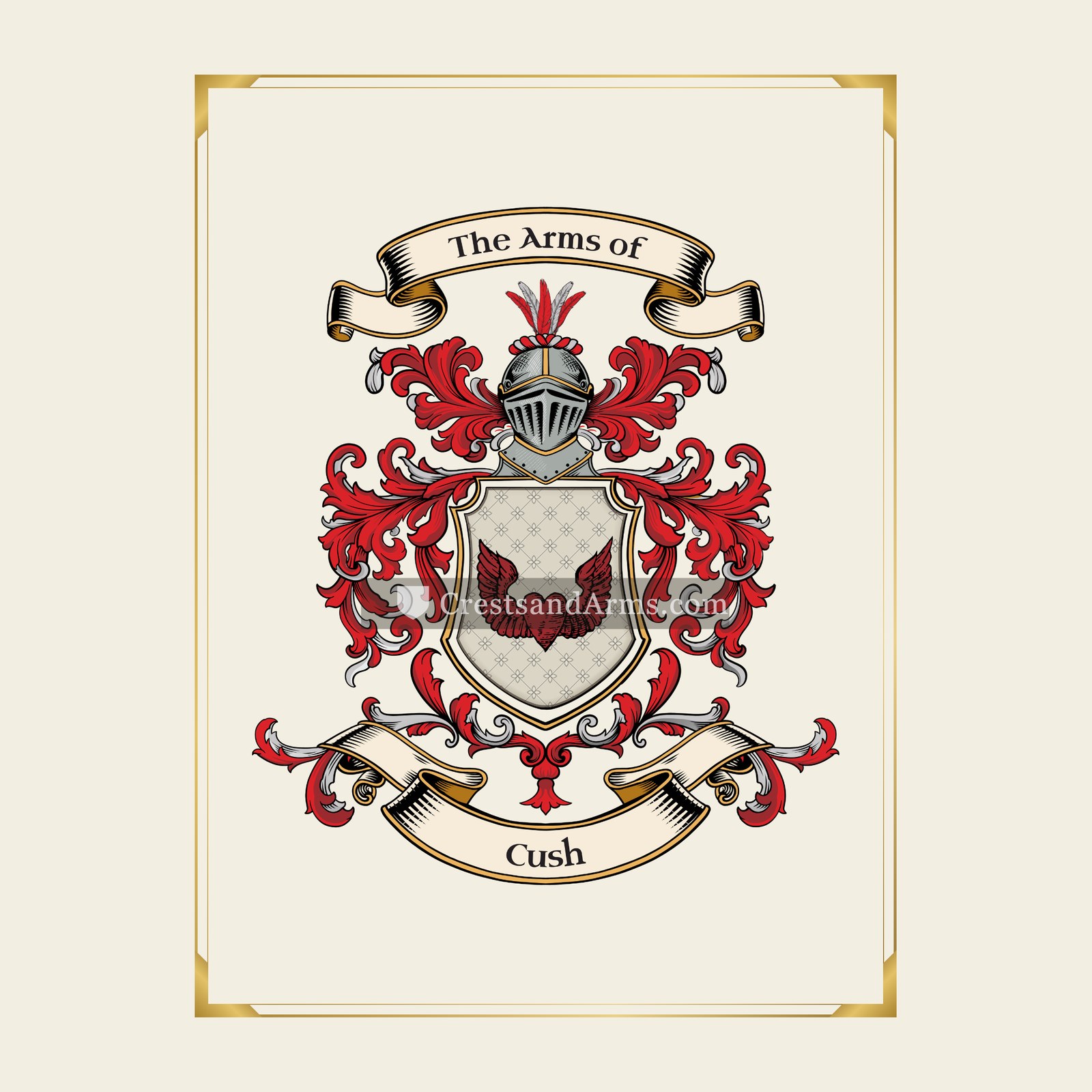 With gold border