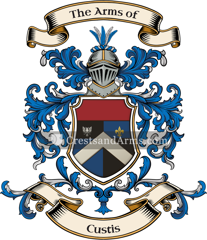 The Custis coat of arms, drawn from the recorded blazon