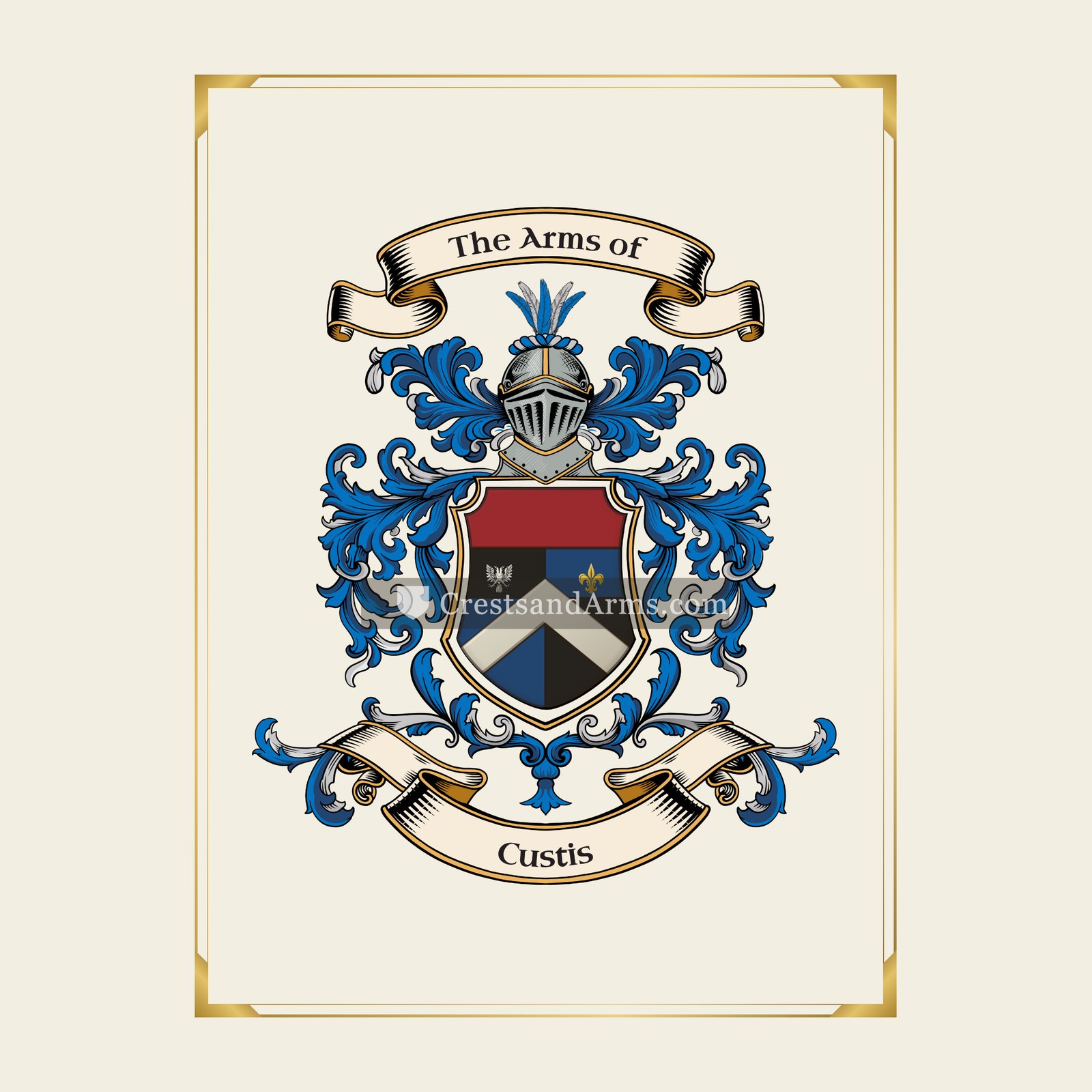 With gold border