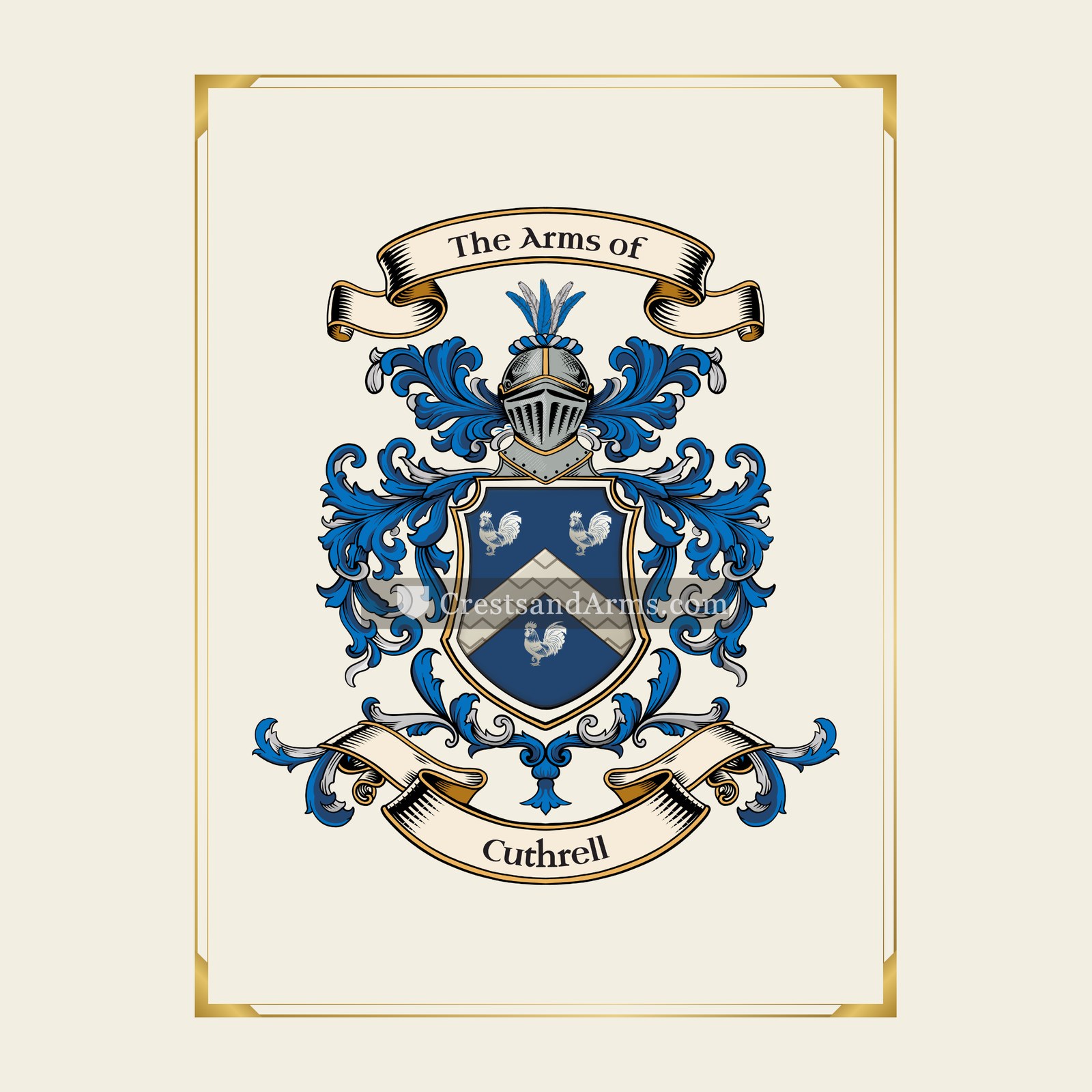 With gold border