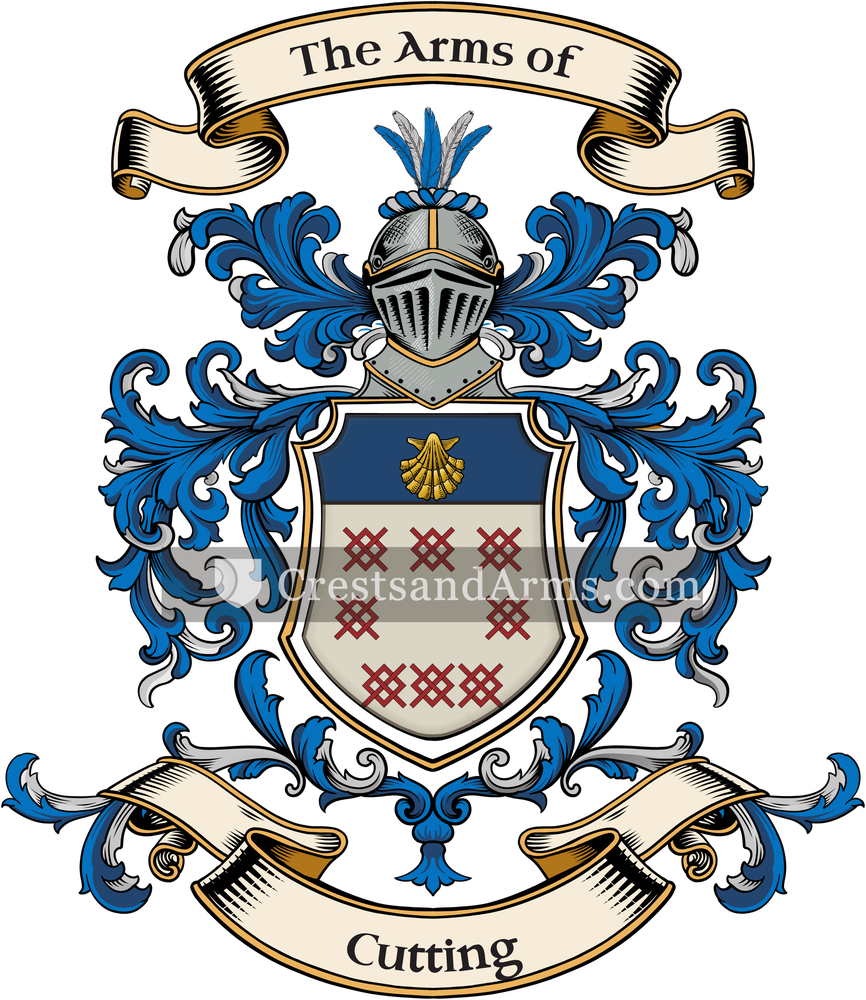 The Cutting coat of arms, drawn from the recorded blazon