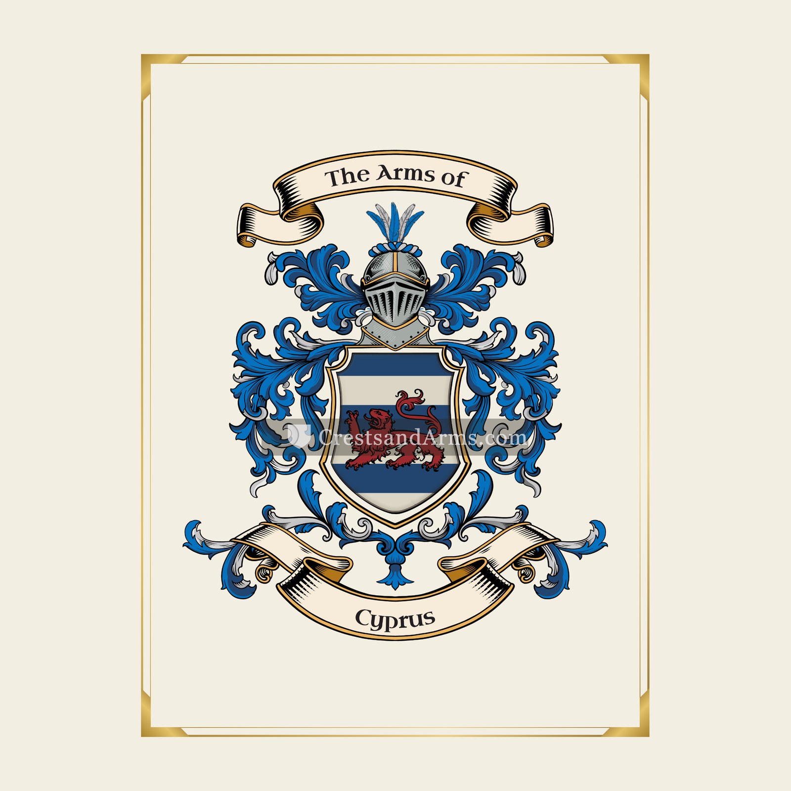 With gold border