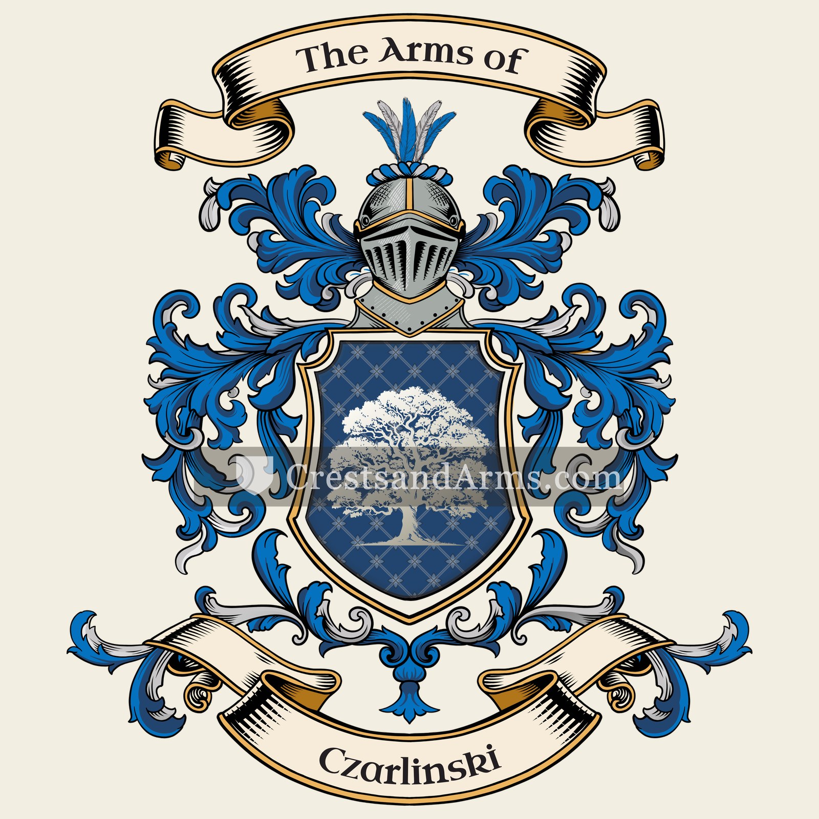 The Czarlinski coat of arms, drawn from the recorded blazon