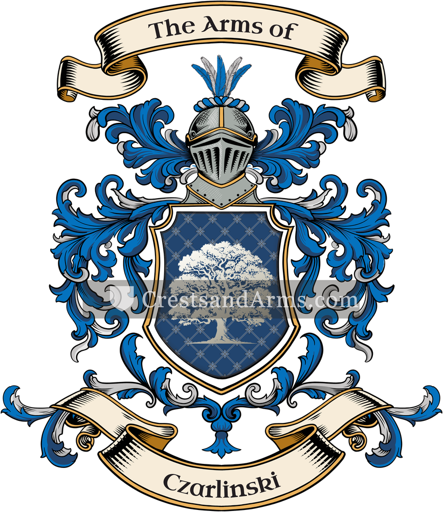 The Czarlinski coat of arms, drawn from the recorded blazon