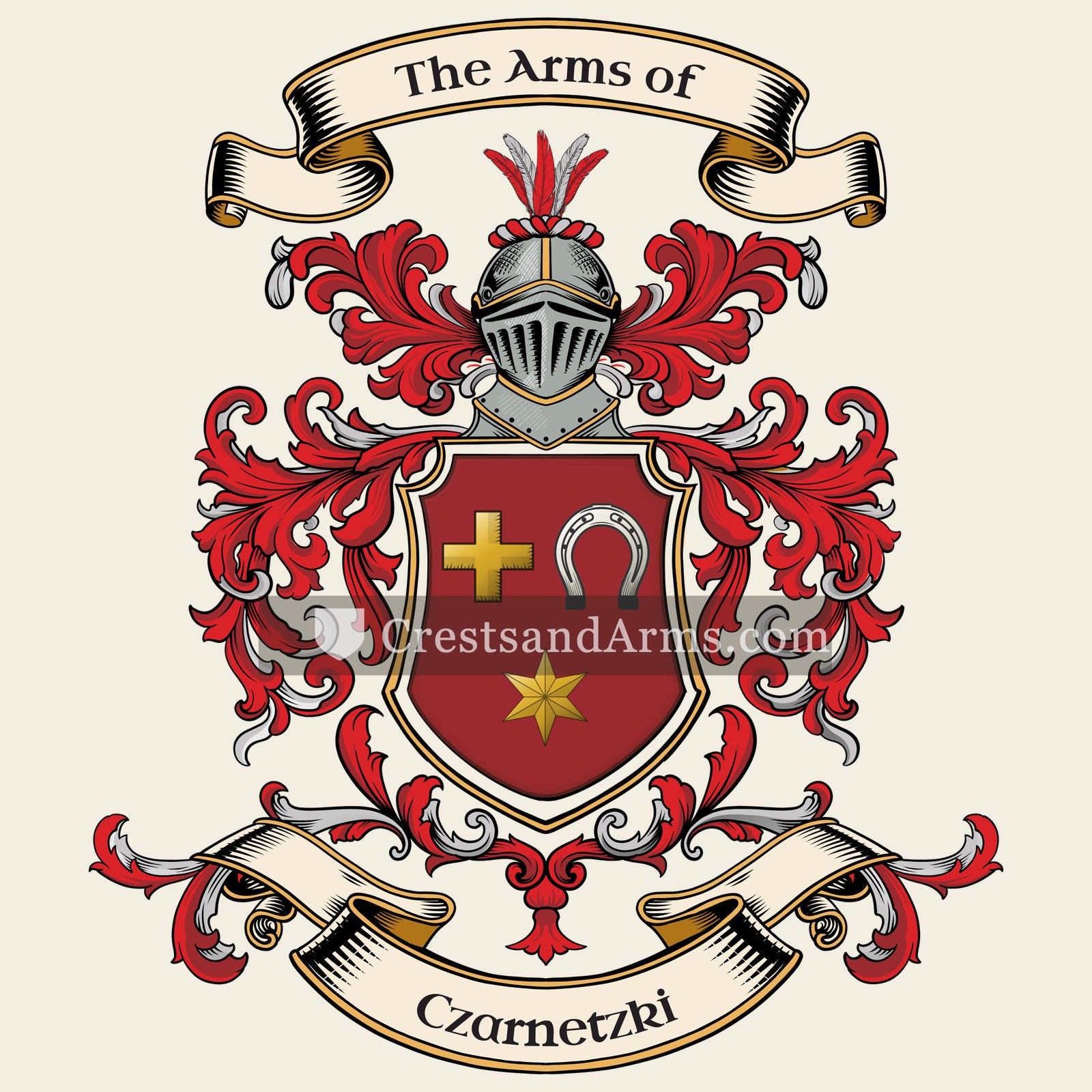 The Czarnetzki coat of arms, drawn from the recorded blazon