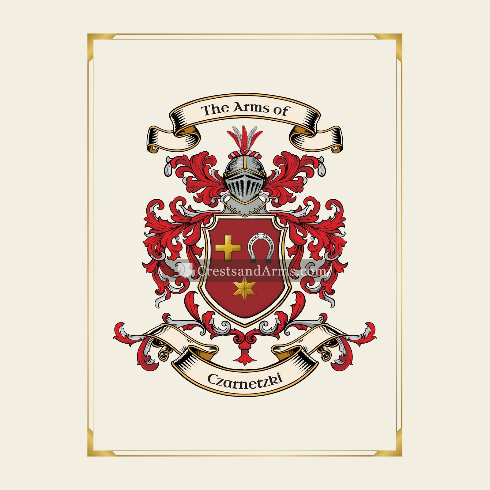 With gold border