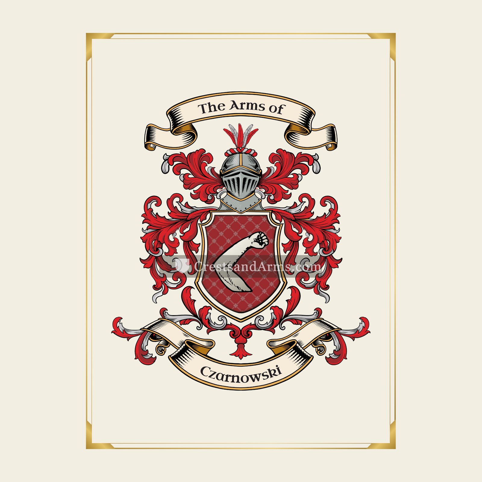 With gold border