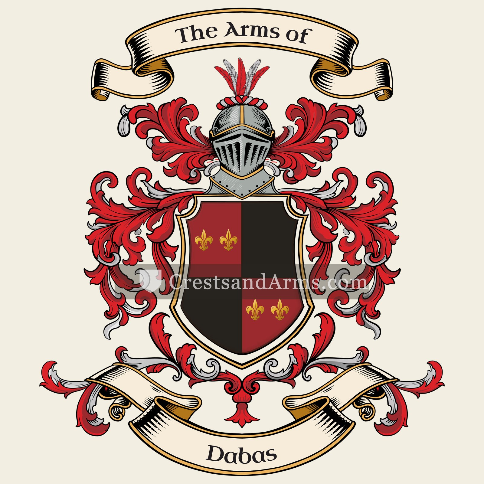 The Dabas coat of arms, drawn from the recorded blazon